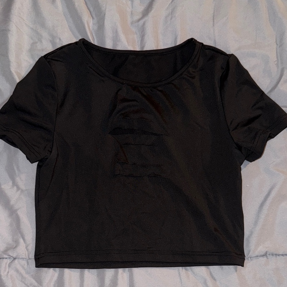 Black Cut Crop Top